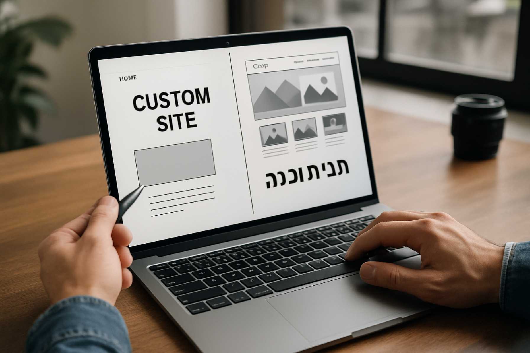 אתר מותאם אישית או תבנית מוכנה