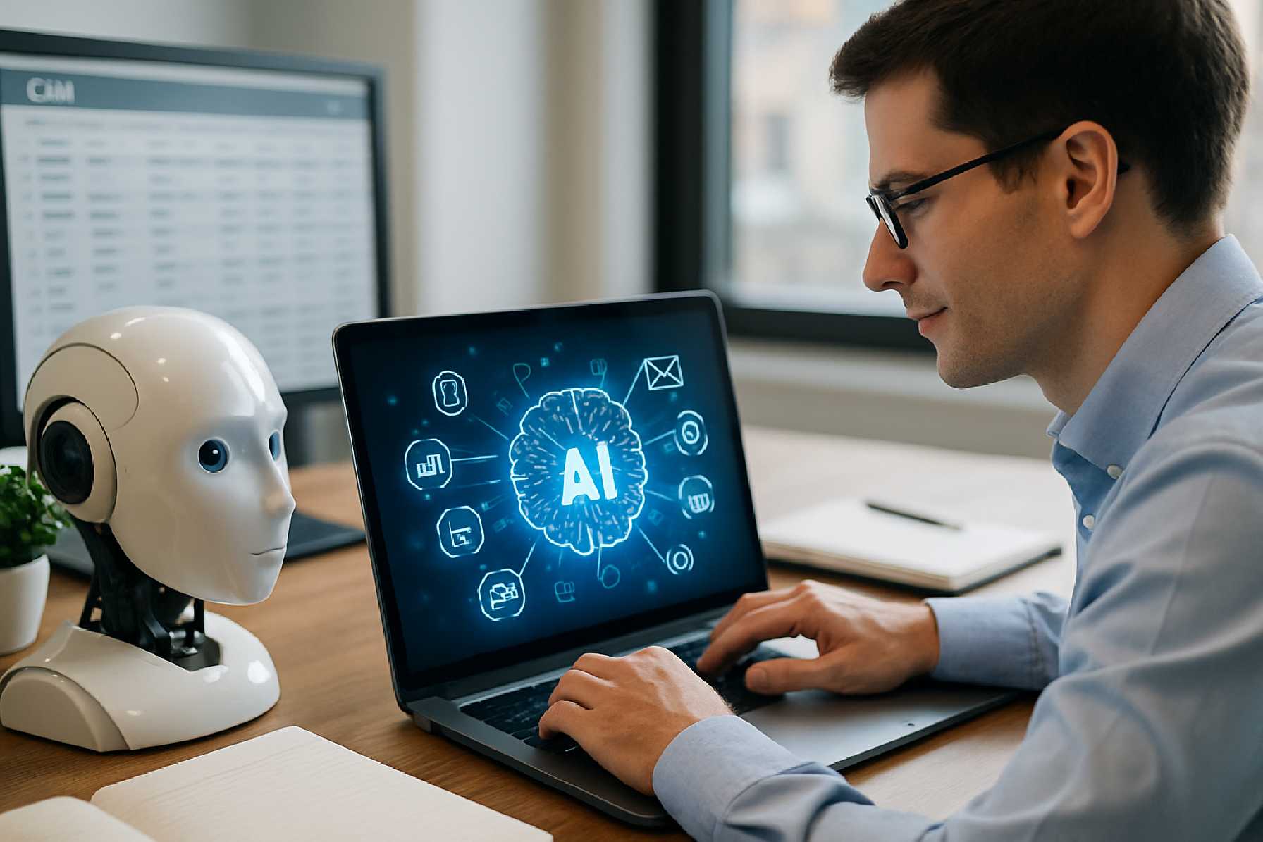 AI לעסק קטן עם אינטגרציה לאתר, CRM ומייל